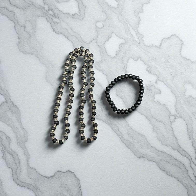 Combo of Original Silver Karungali Malai & Karungali Bracelet with Govt. Certification