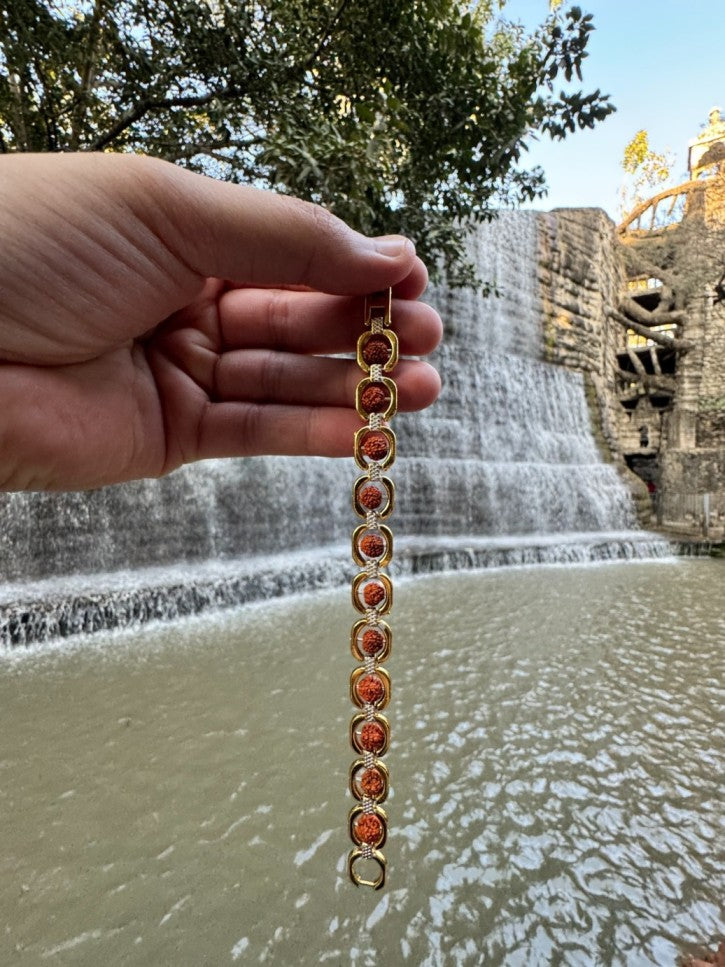 Gold Plated Modern Rudraksha Original Bracelet (Buy 1 Get 1 Free)